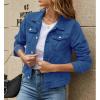 Women's Fashion Slim Lapel Candy Color Denim Jacket 84