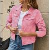 Women's Fashion Slim Lapel Candy Color Denim Jacket 84