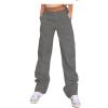 women's high waist elastic waist multi pocket overalls 48