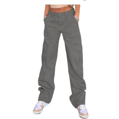 women's high waist elastic waist multi pocket overalls 48
