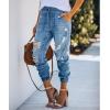 women's high waist slim ripped loose jeans 103