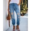 women's high waist slim ripped loose jeans 103