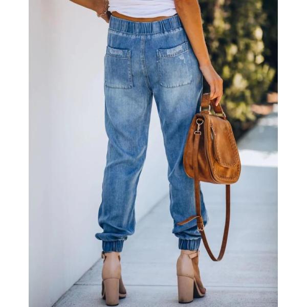 women's high waist slim ripped loose jeans 103
