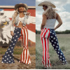 Women's Independence Day Flag Print Flared Jeans 14