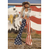 Women's Independence Day Flag Print Flared Jeans 14