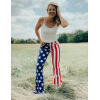 Women's Independence Day Flag Print Flared Jeans 14