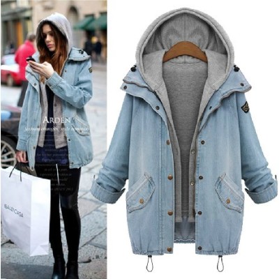 women's loose slim trench coat fat vest two piece set 75