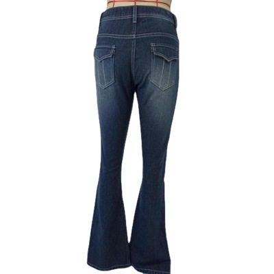 women's multi pocket embroidered flared jeans 51