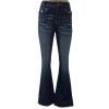 women's multi pocket embroidered flared jeans 51