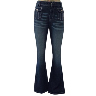 women's multi pocket embroidered flared jeans 51