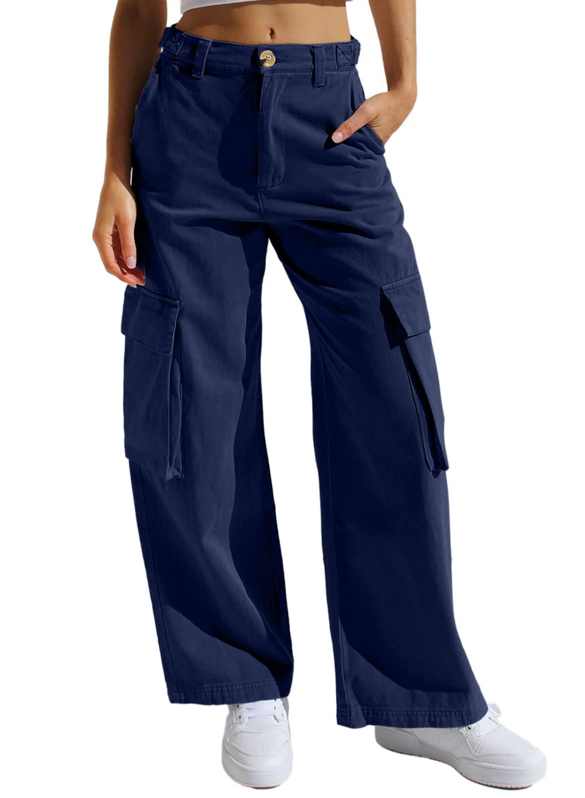 women's multi pocket overall casual pants 79