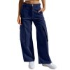women's multi pocket overall casual pants 79