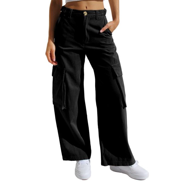 women's multi pocket overall casual pants 79