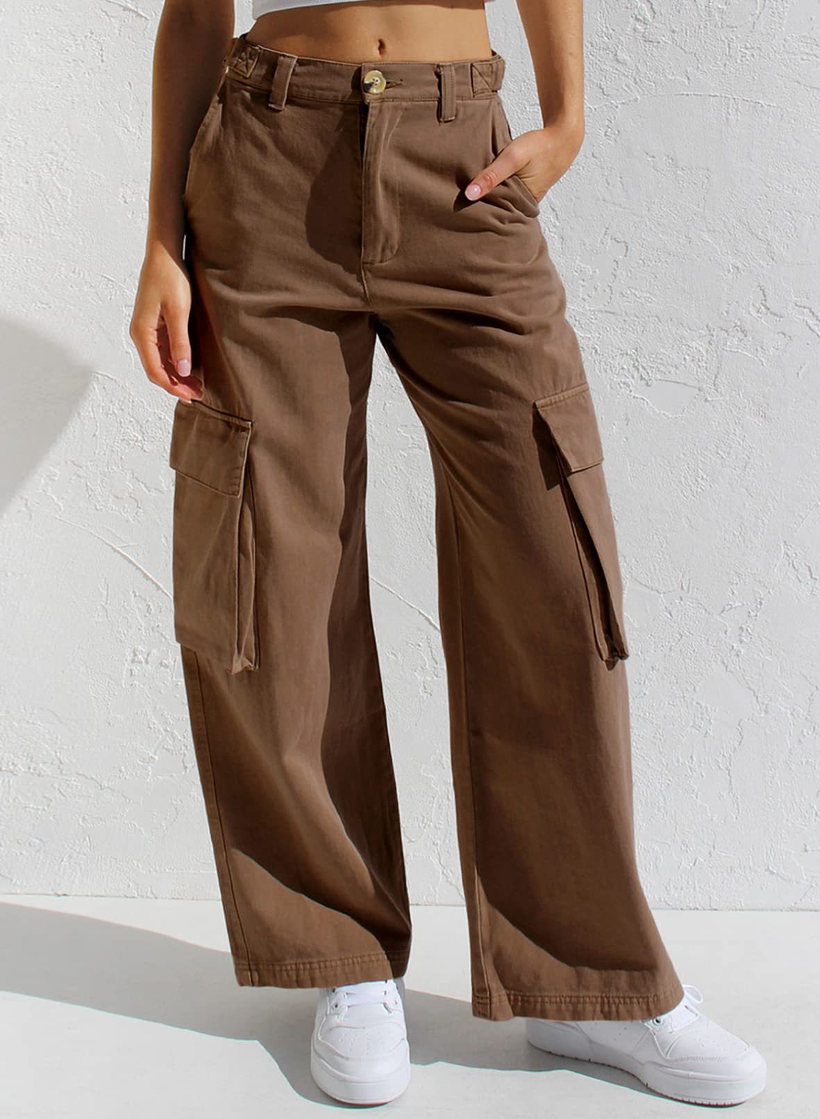 women's multi pocket overall casual pants 79
