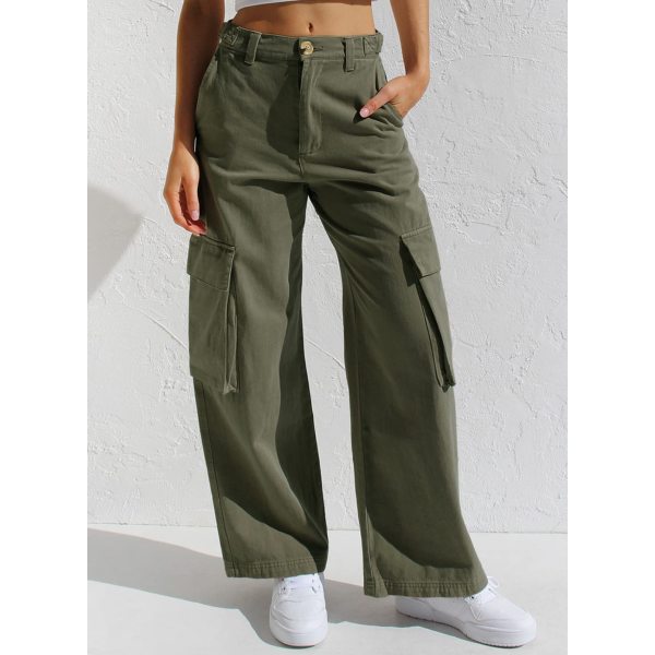 women's multi pocket overall casual pants 79