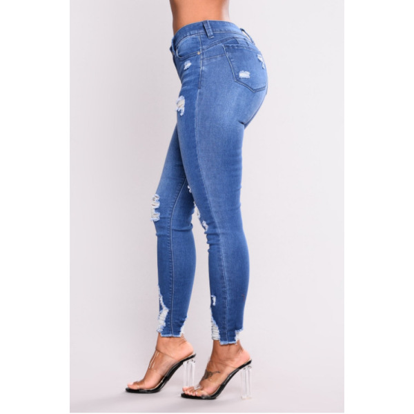 women's new ripped high waist skinny jeans 55