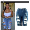 women's personality ripped jeans five minutes pants 64