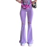 women's ripped washed wide leg flared jeans 18