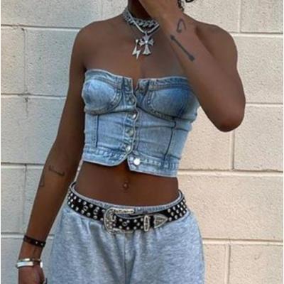 Women's Sexy Slim Short Fashion Denim Vest 19