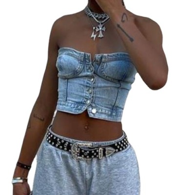 Women's Sexy Slim Short Fashion Denim Vest 19