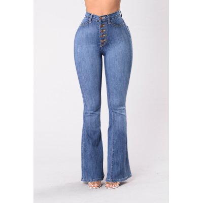 women's slim high waist hip denim flared pants 38