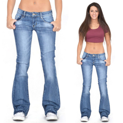 women's slim ripped jeans flared trousers 91