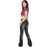 women's slim ripped jeans flared trousers 91