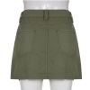 women's solid color low waist slim package hip skirt 120
