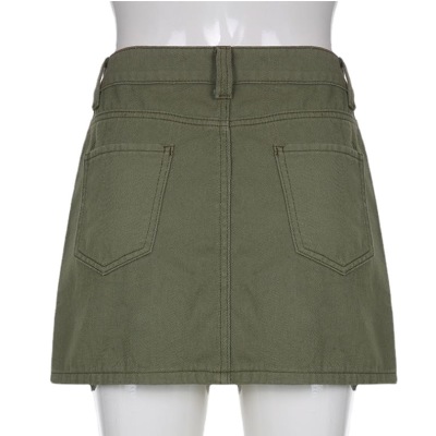 women's solid color low waist slim package hip skirt 120