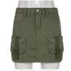 women's solid color low waist slim package hip skirt 120
