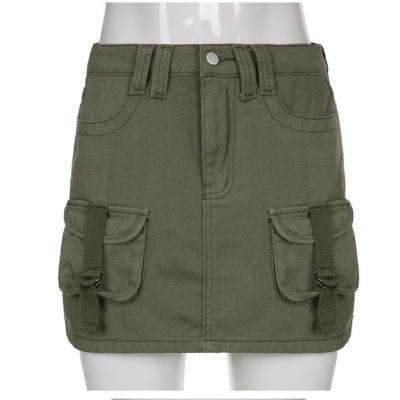women's solid color low waist slim package hip skirt 120