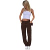Women's street retro style forest color pocket loose jeans 34
