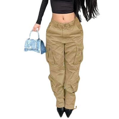 Women's Street Style American Multi-Pocket Casual Workwear Jeans 20