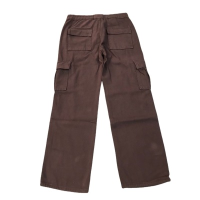 Women's trousers solid color pocket splicing basic casual loose 90