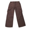 Women's trousers solid color pocket splicing basic casual loose 90